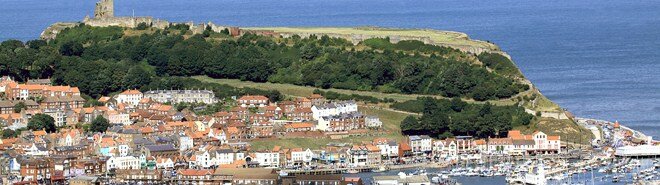 A view of Scarborough Harbour and Castle